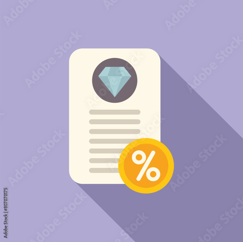 Consumer collateral paper icon flat vector. Finance banking. Online support