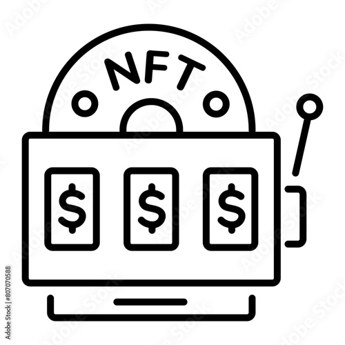 Customizable linear icon of a jackpot machine 