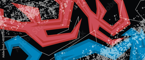 Black red and blue vector abstract flat shapes sport banner with speeds sport style. Graphic abstract stripe racing banner kit designs for wrap vehicle, race car, rally, adventure and livery