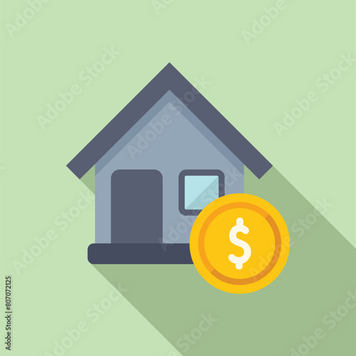 Collateral house buy icon flat vector. Bank support finance. Help assistance