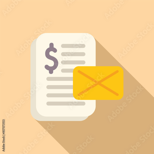 Support mail help finance icon flat vector. Collateral credit. Economy planning