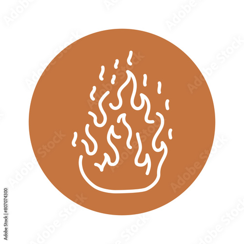 Fire black line icon. Natural element. Pictogram for web page, mobile app, promo