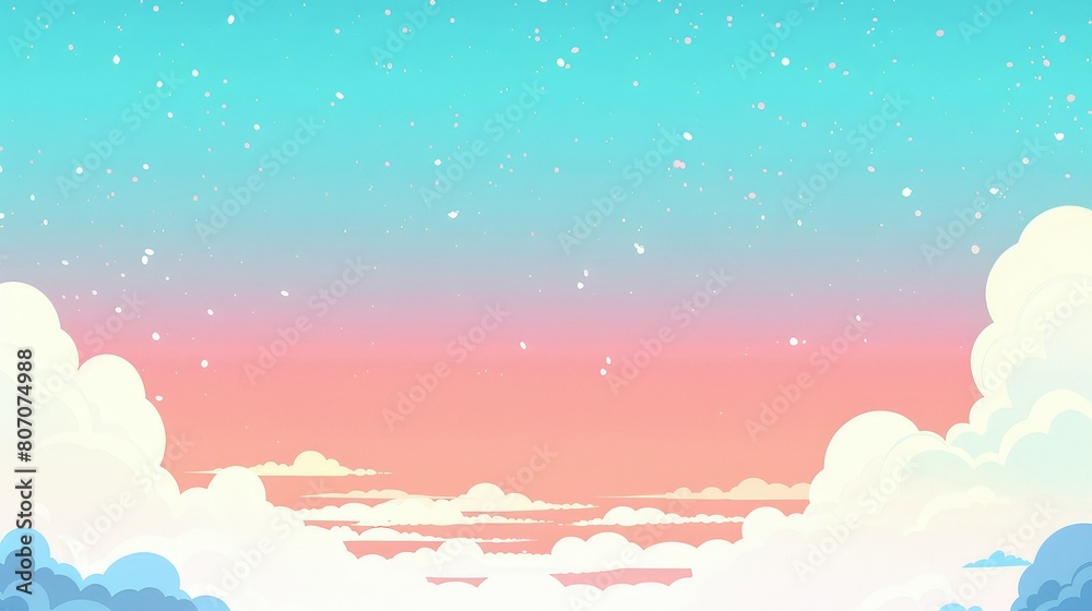 A pastel animated sky background.