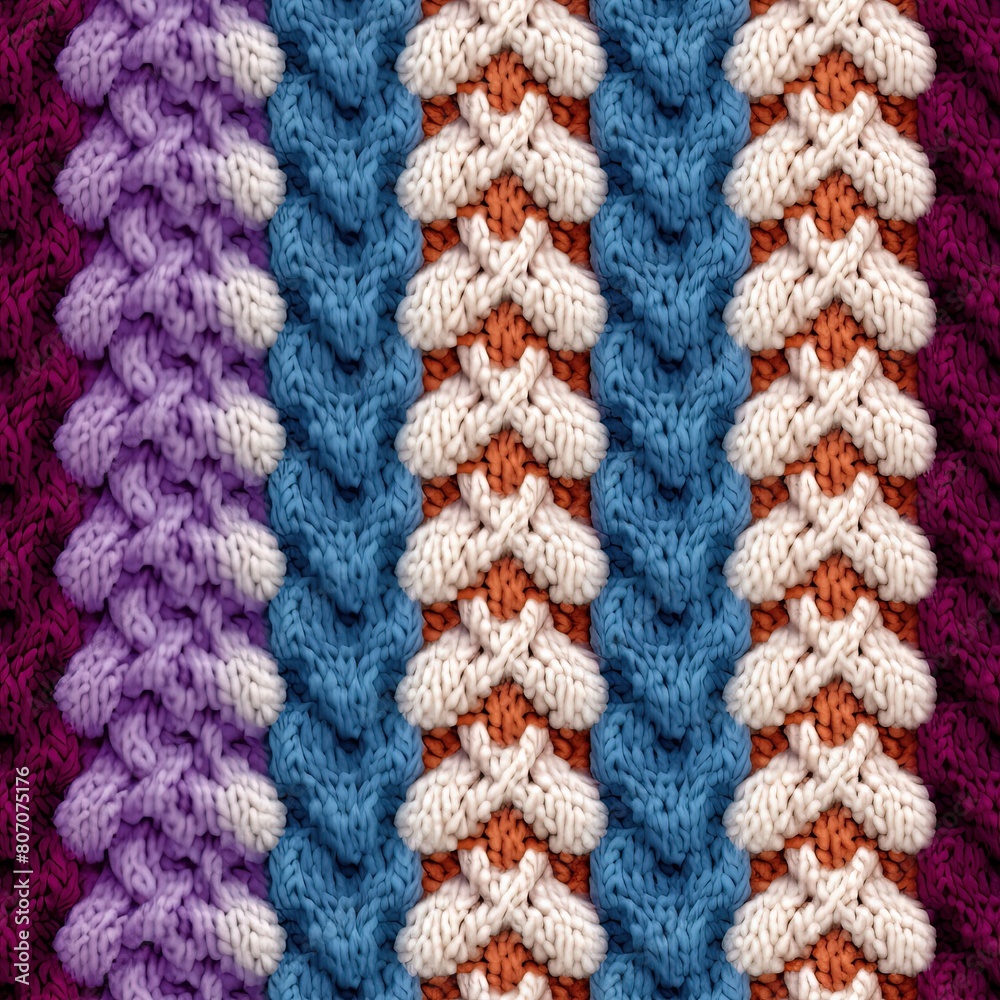 seamless pattern with knitting needles and yarn