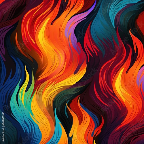 seamless pattern with fire flames