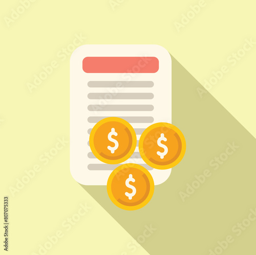 Finance credit support icon flat vector. Banking collateral. Personal finance