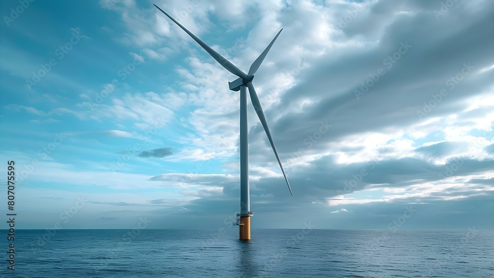 Ecofriendly wind turbine farm generates sustainable energy by the sea. Concept Renewable Energy, Wind Turbines, Eco-Friendly Practices, Coastal Sustainability, Alternative Energy