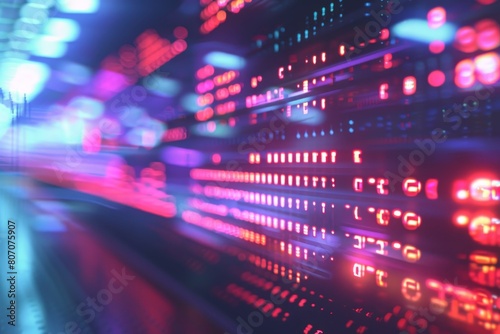 A colorful display of numbers and letters on a screen