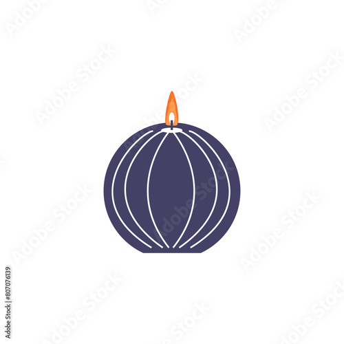 Blue spherical candle vector illustration