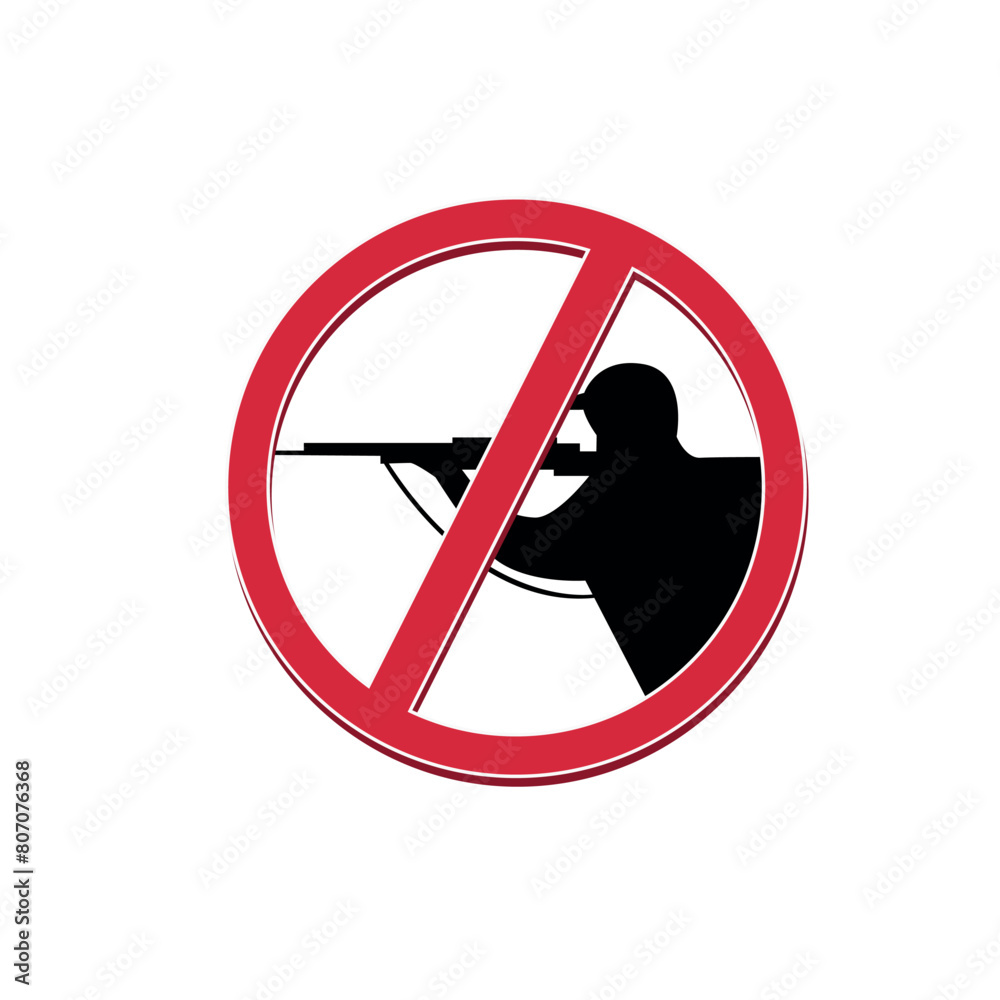 No Hunting Safety Sign Sticker on isolated background No Hunting Safety Sign Sticker on isolated background
