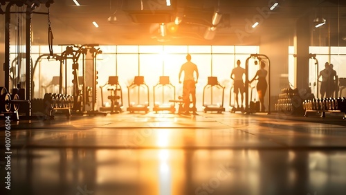 Powerful Silhouettes of Gym-Goers Strength Training. Concept Strength Training, Silhouettes, Gym, Physical Fitness, Active Lifestyle