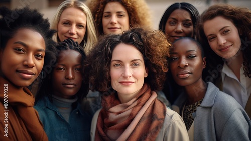 group of women from different backgrounds and cultures  