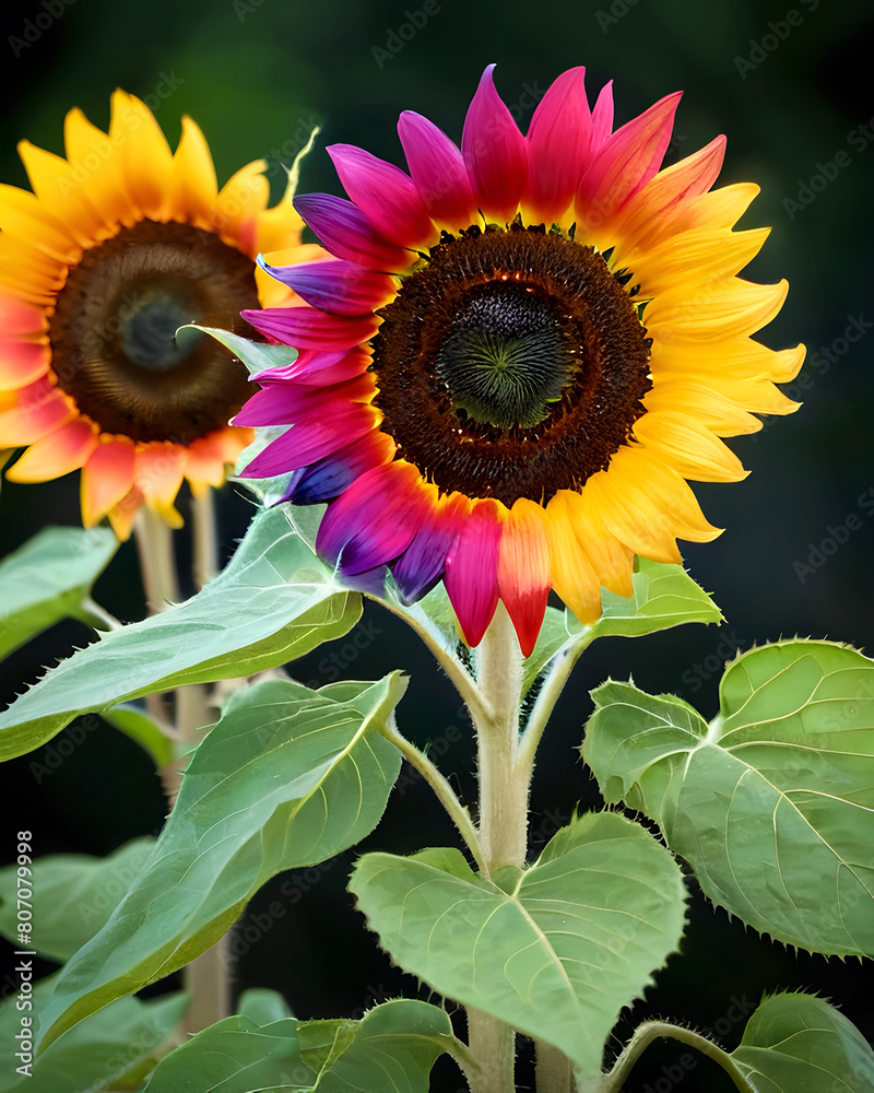 Naklejka premium Close-up sunflower on background