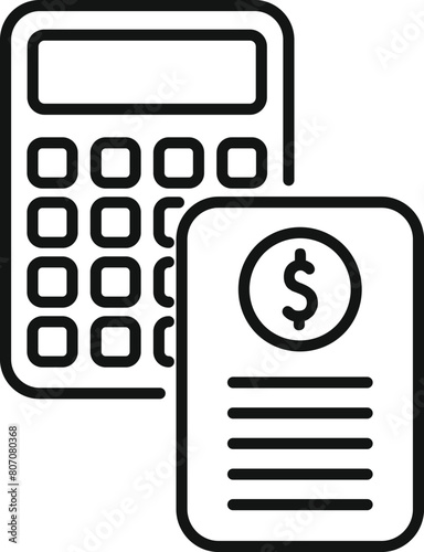 Collateral calculator icon outline vector. Service payment. Financial investment