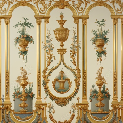 seamless pattern with golden gate in the church