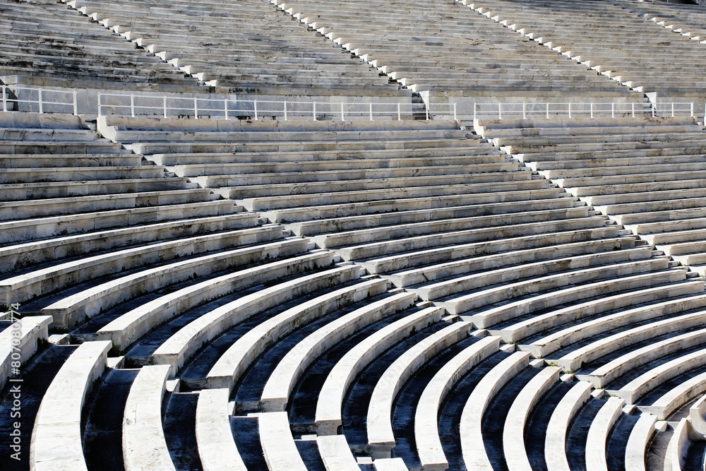 Fototapeta premium Empty seats of Panathenaic stadium in Athens, Greece.