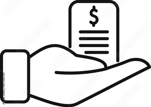 Support collateral help icon outline vector. Finance care. Investment financial