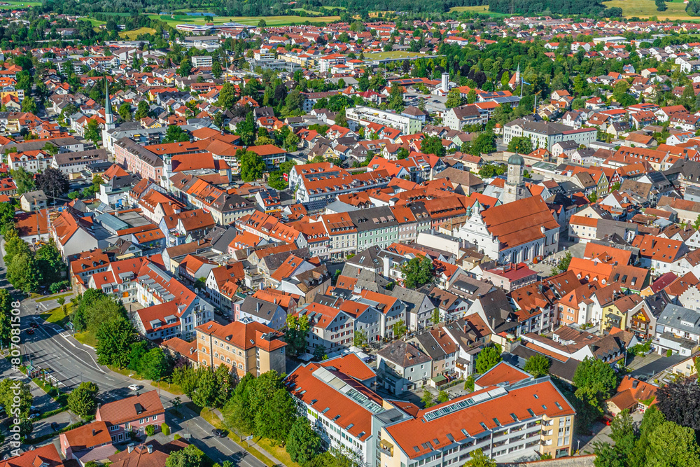 Ausblick über die Kreisstadt Weilheim im oberbayerischen Pfaffenwinkel