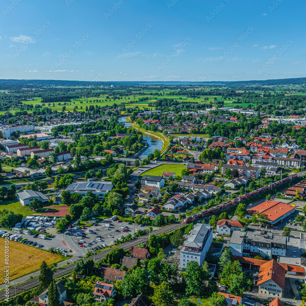 Panorama-Blick über die Kreisstadt Weilheim im oberbayerischen Pfaffenwinkel