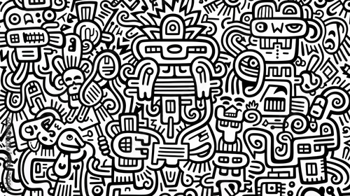 seamless pattern with hand drawn doodle alphabet