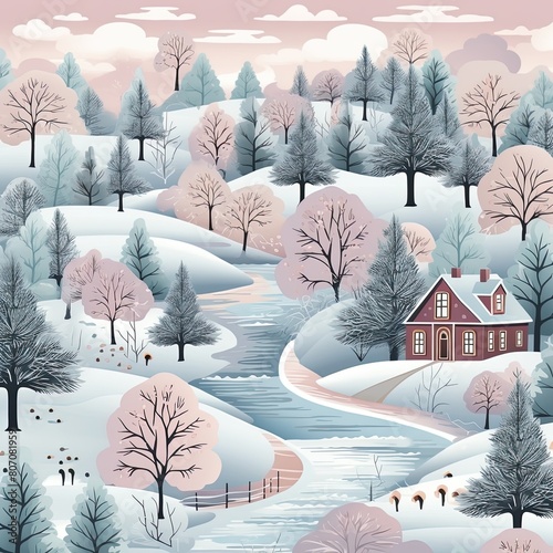 winter landscape with trees