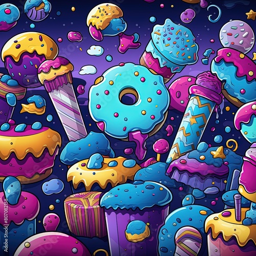 seamless pattern with monsters
