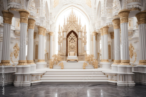 beautiful hall throne on background