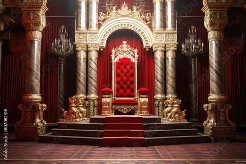 beautiful hall throne on background