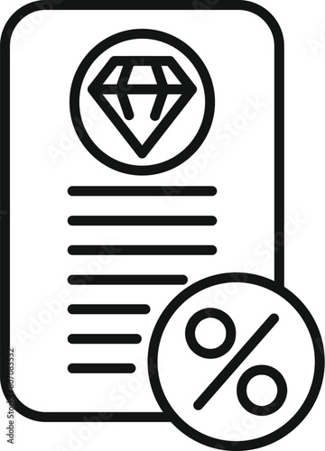 Consumer collateral paper icon outline vector. Finance banking. Online support