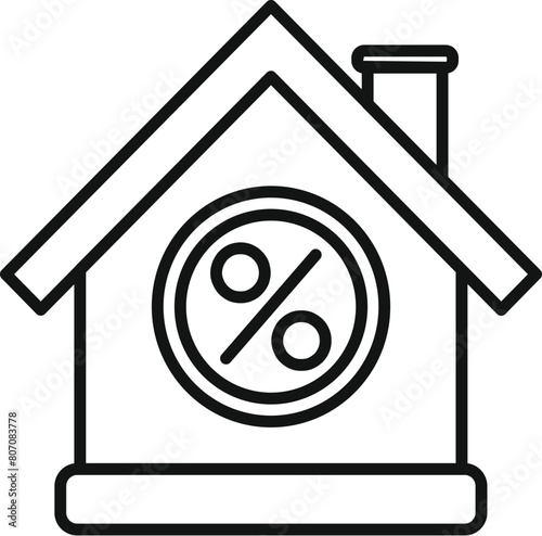 House collateral credit icon outline vector. Success debt. Money loan tax