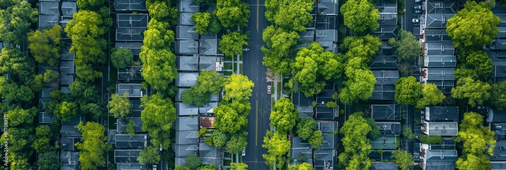A captivating aerial glimpse showcasing the greenery lining the serene city streets, sharing a unique urban perspective A captivating aerial glimpse showcasing the greenery lining the serene city streets, sharing a unique urban perspective