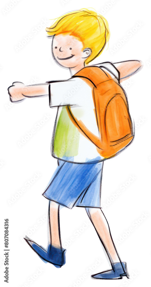 PNG Happy student carrying school bag drawing cartoon sketch. PNG Happy student carrying school bag drawing cartoon sketch.