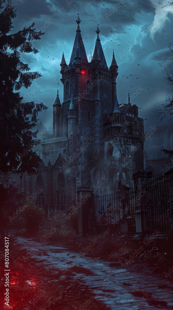 A gothic castle where a vampire undergoes a blood transplant, gaining the powers of ancient vampire lineage