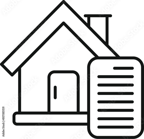 House collateral credit icon outline vector. Money debt. Investment form