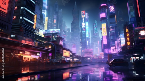 night scene of shanghai china.3d rendering