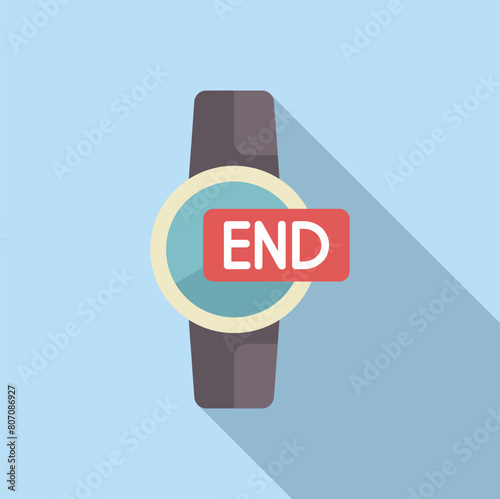 Hand watch duration end time icon flat vector. Life end date. Period hour