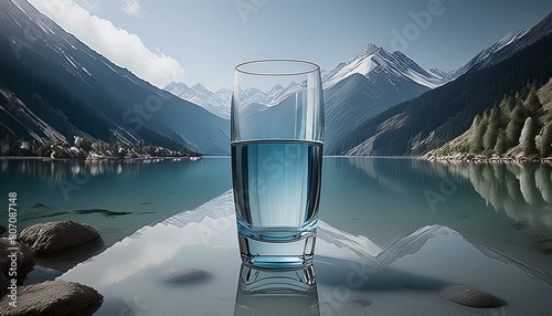 Water glass lac, eau, montagne, paysage, ciel, nature, montagne, vin, mer, en verre, neige, voyage, rocher, été, vue,  © Lal