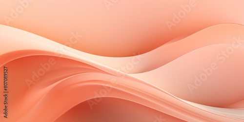 Peach abstract wavy pattern in peach fuzz color, monochrome background with copy space texture for display products blank copyspace for design text 