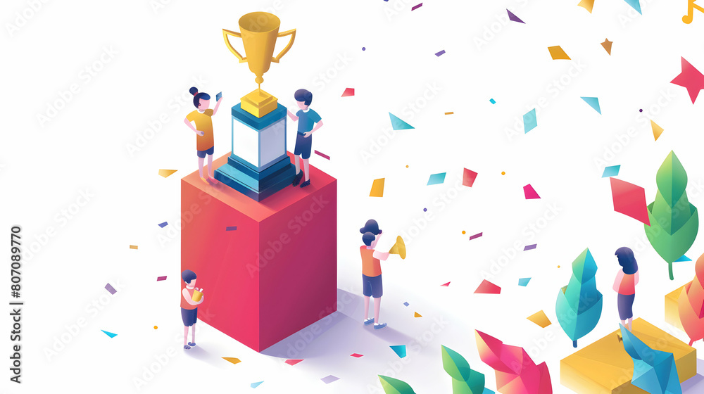 3D Flat Icons: Corporate Award Ceremony � An Organization Hosts a Ceremony to Recognize and Celebrate Employee Achievements in Isometric Scene 3D Flat Icons: Corporate Award Ceremony � An Organization Hosts a Ceremony to Recognize and Celebrate Employee Achievements in Isometric Scene