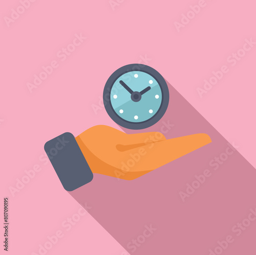 Keep work duration icon flat vector. Plan budget timer. Arrow job period