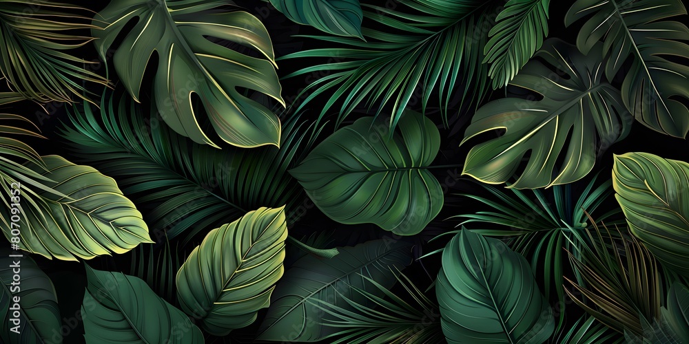 Pattern leaf background green plant tree abstract palm floral wallpaper flower foliage art jungle. Background luxury leaf pattern texture design line summer gold nature monstera fabric golden leaves Pattern leaf background green plant tree abstract palm floral wallpaper flower foliage art jungle. Background luxury leaf pattern texture design line summer gold nature monstera fabric golden leaves