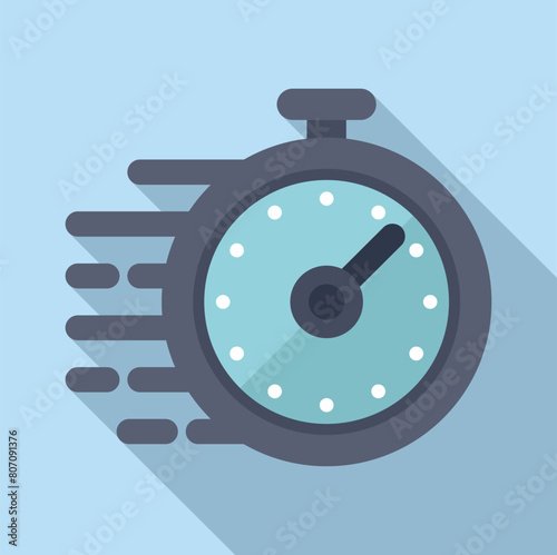 Fast duration of deadline icon flat vector. Digital hour. Help job schedule