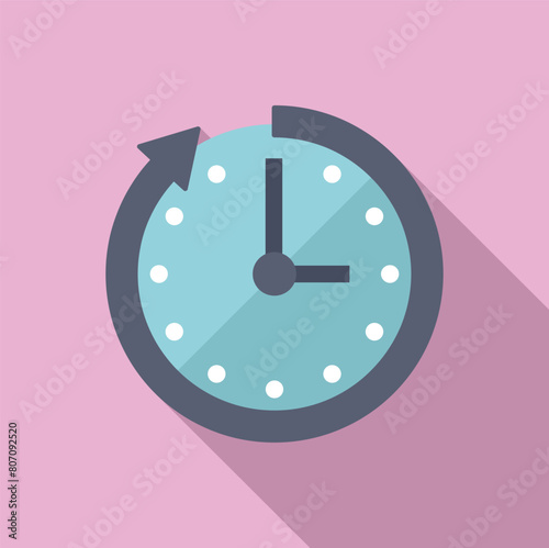 Duration of hour clock icon flat vector. Event schedule. Agenda period