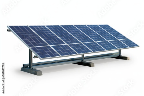 A stand-alone solar panel system isolated on a white background, symbolizing green energy solutions