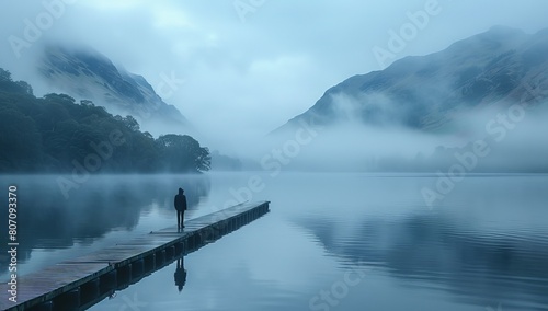 long wooden dock juts into ...