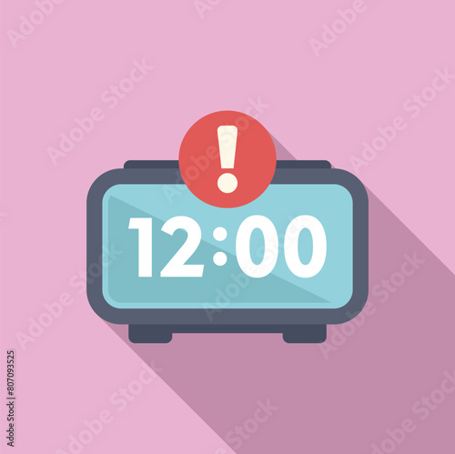 Digital clock icon flat vector. Period event term. Plan time present