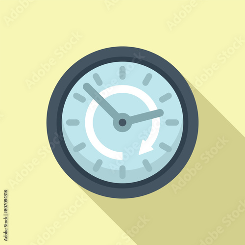 Wall clock hour duration icon flat vector. Event schedule. Date plan present
