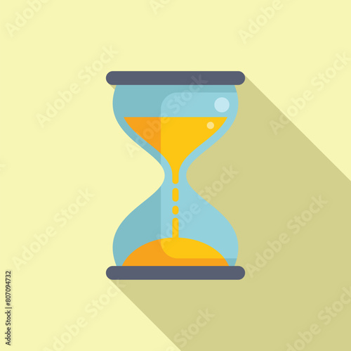 Hourglass duration timer icon flat vector. Event overtime. Schedule network