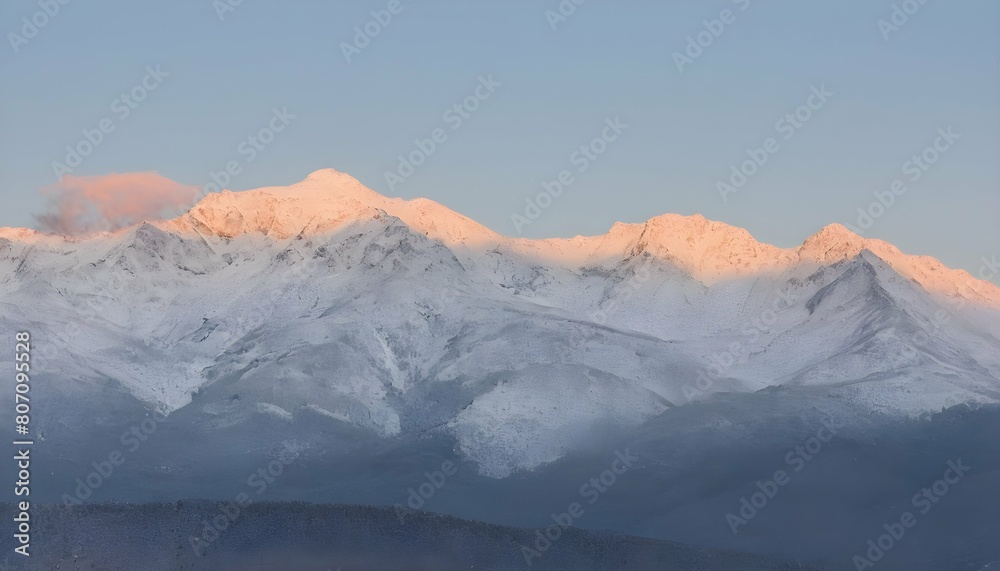 A mountain range dusted with fresh snow upscaled 2