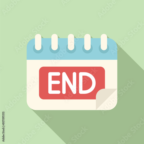End calendar duration icon flat vector. Date life. Month fixed schedule